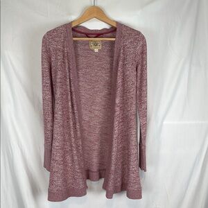 Ugg Australia Cranberry Red/White Cardigan Sweater Open Front Relaxed Fit Small